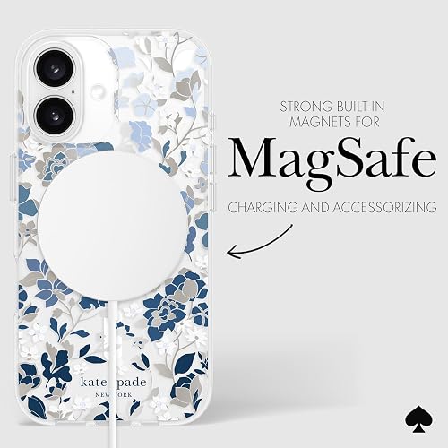 Kate Spade New York - Funda para iPhone 16, diseño de Flores Azules