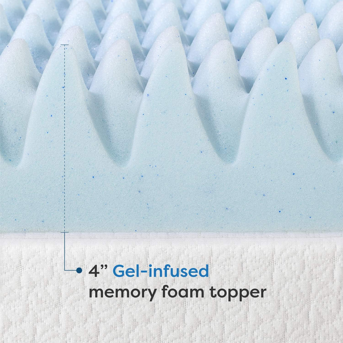 Best Price Mattress - Colchón de Espuma viscoelástica de 4 Pulgadas con infusión de Gel refrescante, Certificado CertiPUR-US, Esencial para recámara, Queen, Azul Claro