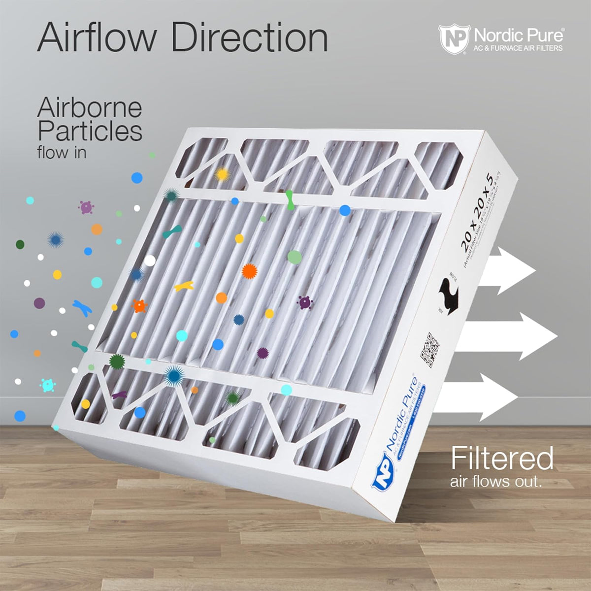 Nordic Pure 20x20x5HM12-1 Honeywell Replacement MERV 12 Pleated Furnace Air Filter, Box of 1