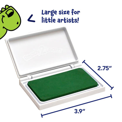 READY 2 LEARN - Almohadilla lavable para sellos – verde, no tóxico, resistente a la decoloración, perfecto para álbumes de recortes, carteles y tarjetas