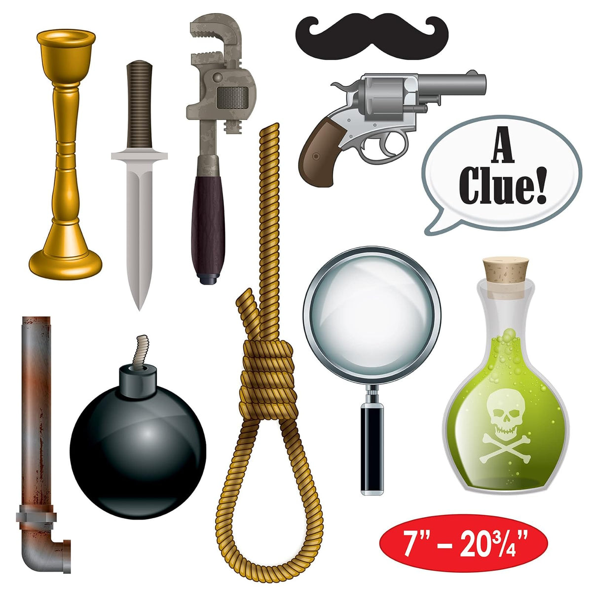 Beistle 53397 - Señal de foto de misterio de asesinato, 7"-203⁄4", multicolor
