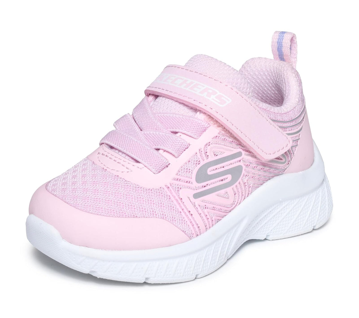 Skechers Microspec Plus Tenis con Cordón Elástico para Niña - Niños pequeños (1-4 años) - 14.0 cm - Rosa claro