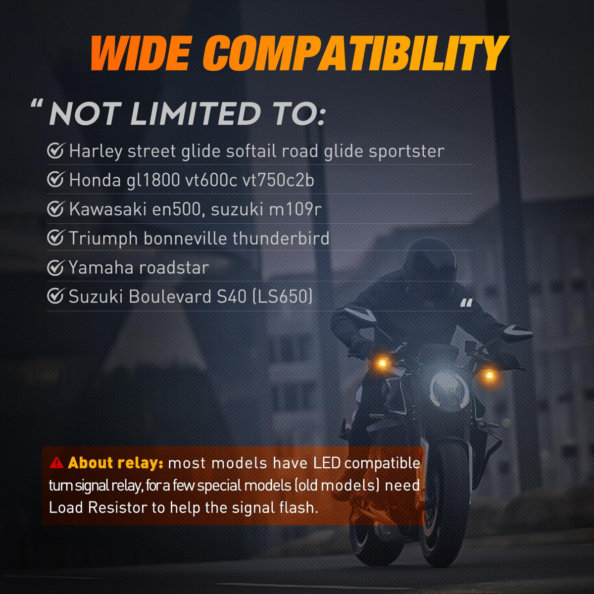 Nilight Luces Led Intermitentes Para Motocicleta Indicadora Delantera Amarillo Mini Compatible Harley