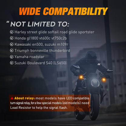 Nilight Luces Led Intermitentes Para Motocicleta Indicadora Delantera Amarillo Mini Compatible Harley