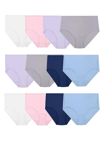 Fruit of the Loom Fit for Me Pantaletas de Algodón Tallas Grandes para Mujer - 8 - Gris