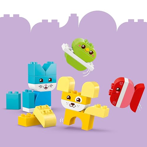 LEGO Duplo Mi Primer Mascotas Simpáticas Creativas “3 en 1” – Juguete de Aprendizaje con 8 Opciones de Construcción de Figuras de Animales para Bebés a Partir de 18 Meses – 10477