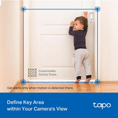 Tapo - Cámara de Seguridad para Interiores y Exteriores, 2K de 3 megapíxeles, detección y Seguimiento de gritos de Persona/bebé, visión Nocturna de 360°, Almacenamiento SD/Nube, Funciona con Alexa y
