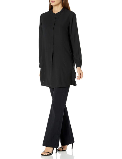 Anne Klein Pop-Over Blouse with Covered Placket and Side Slits Blusas Mujer