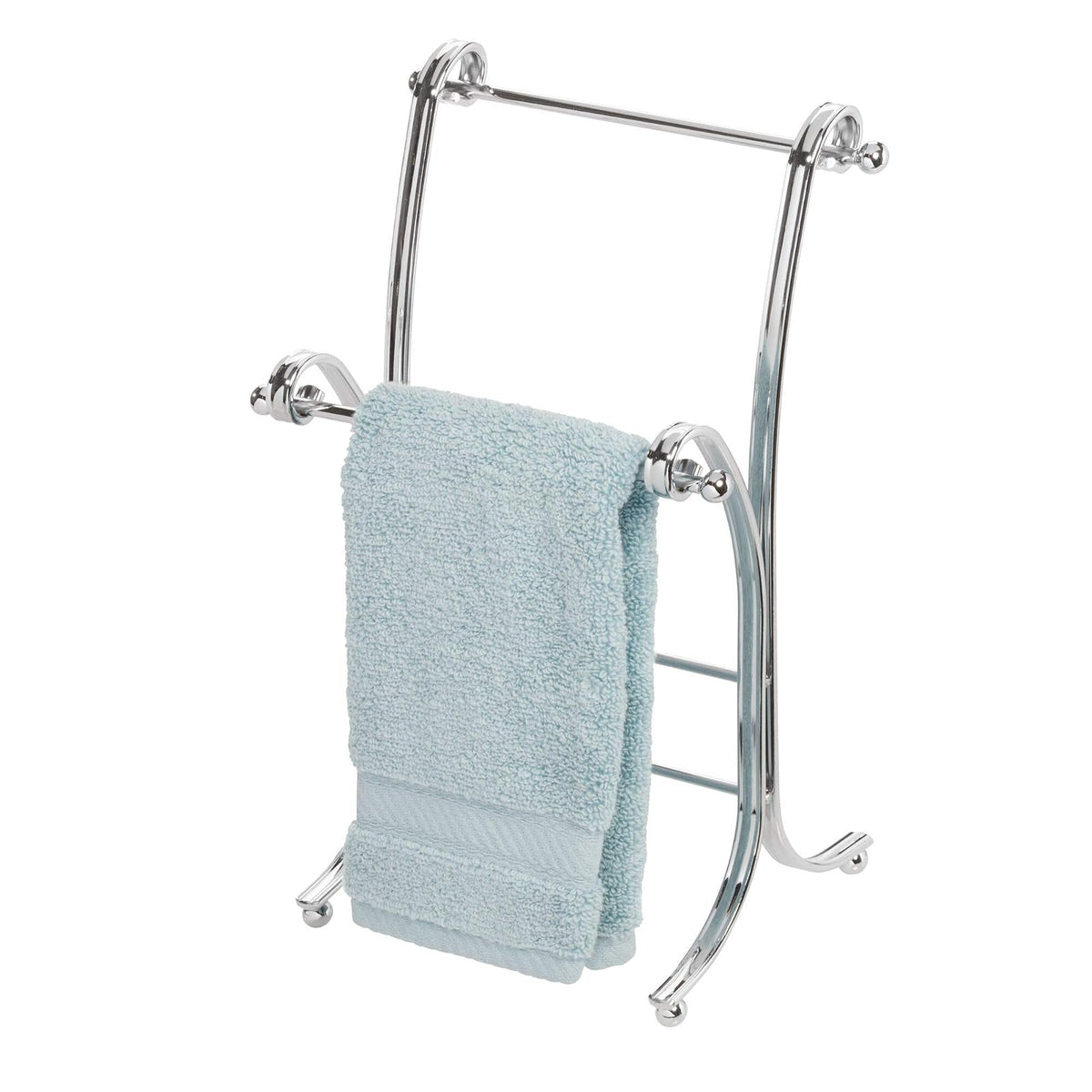 InterDesign York Lyra Fingertip Towel Stand, Chrome