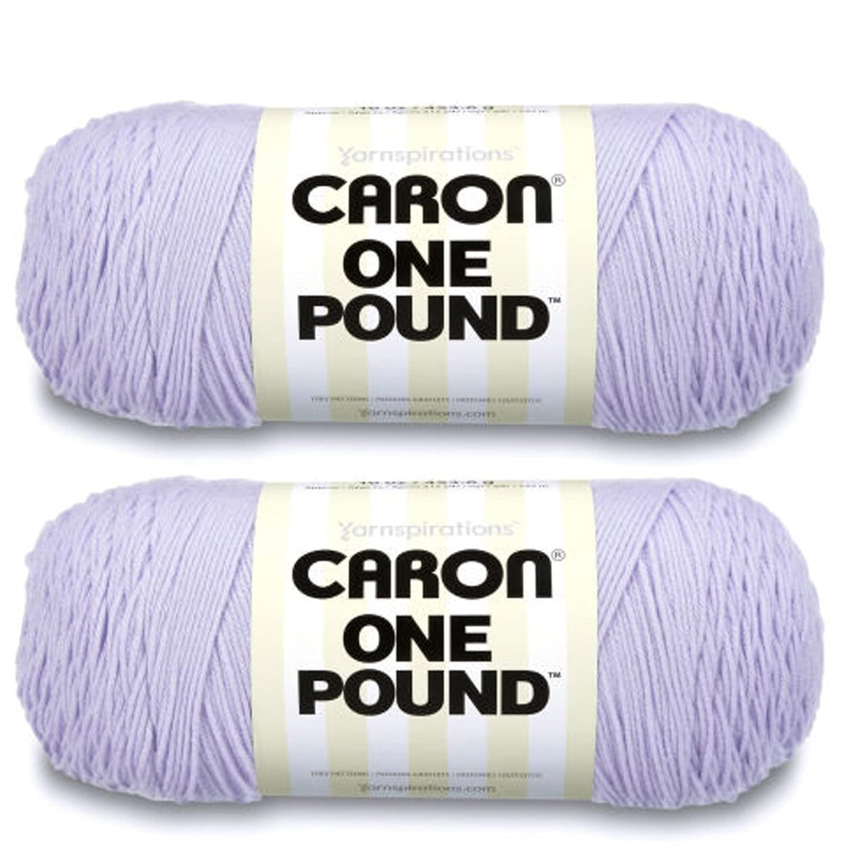 Caron - Hilo lila de una libra - Paquete de 2 unidades de 454 g/16 oz - Acrílico - 4 medianos (peinado) - 812 yardas - Tejer/Crochet