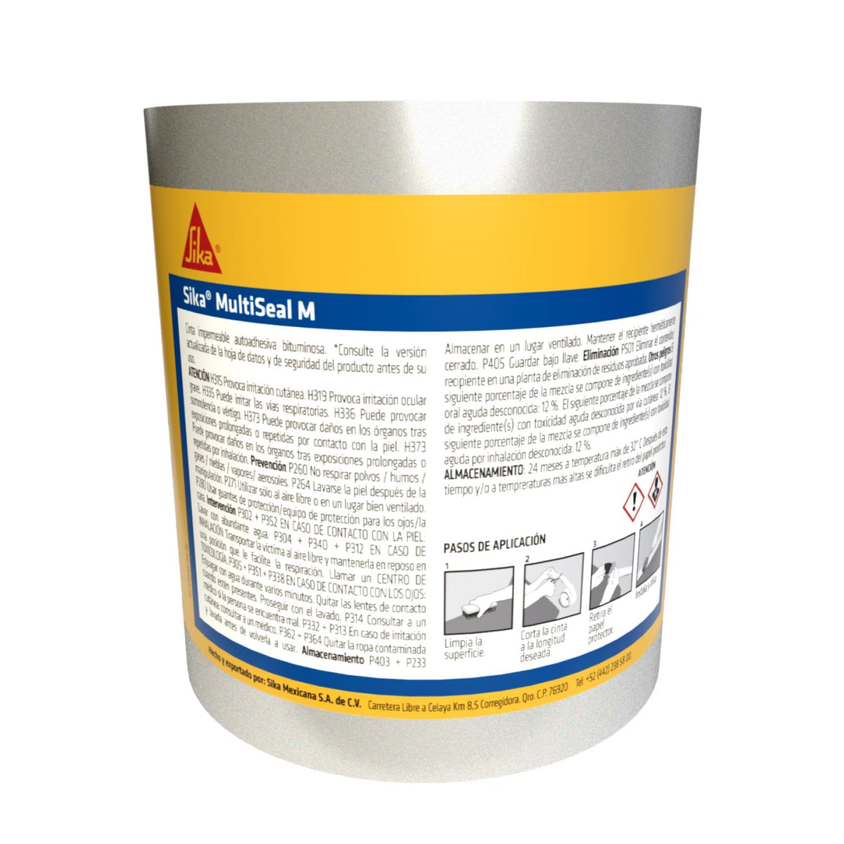 SIKA - Cinta Autoadhesiva Impermeable - Sika MultiSeal M - Aluminio - Cinta Asfáltica Autoadhesiva para Juntas y Traslapes - Rollo 5m x 10cm