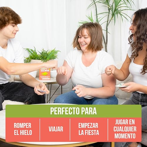 Happy Salmon Exploding Kittens, Juego de Cartas Divertido, 3-8 Jugadores