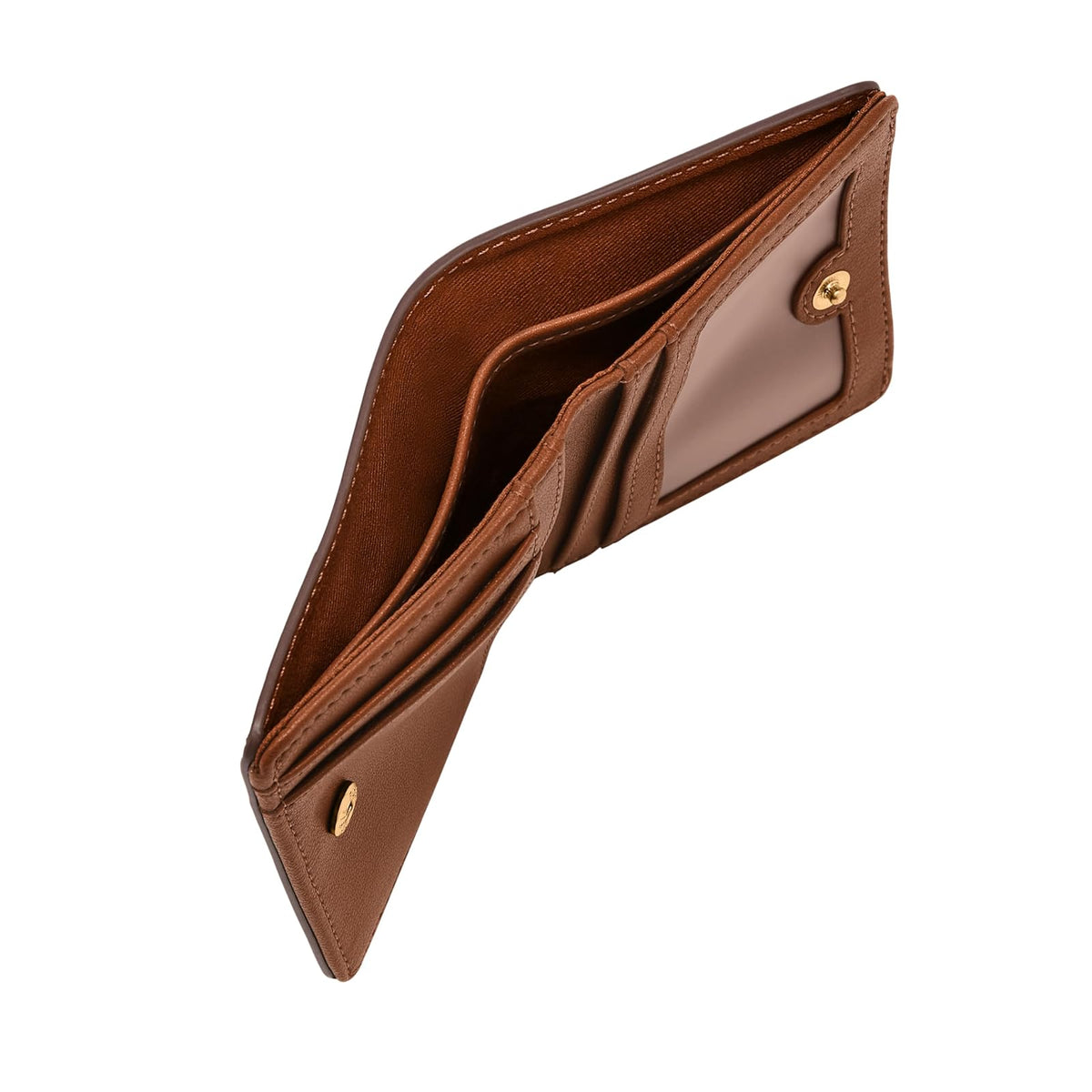 Cartera plegable Fossil Logan de piel en color marrón para mujer