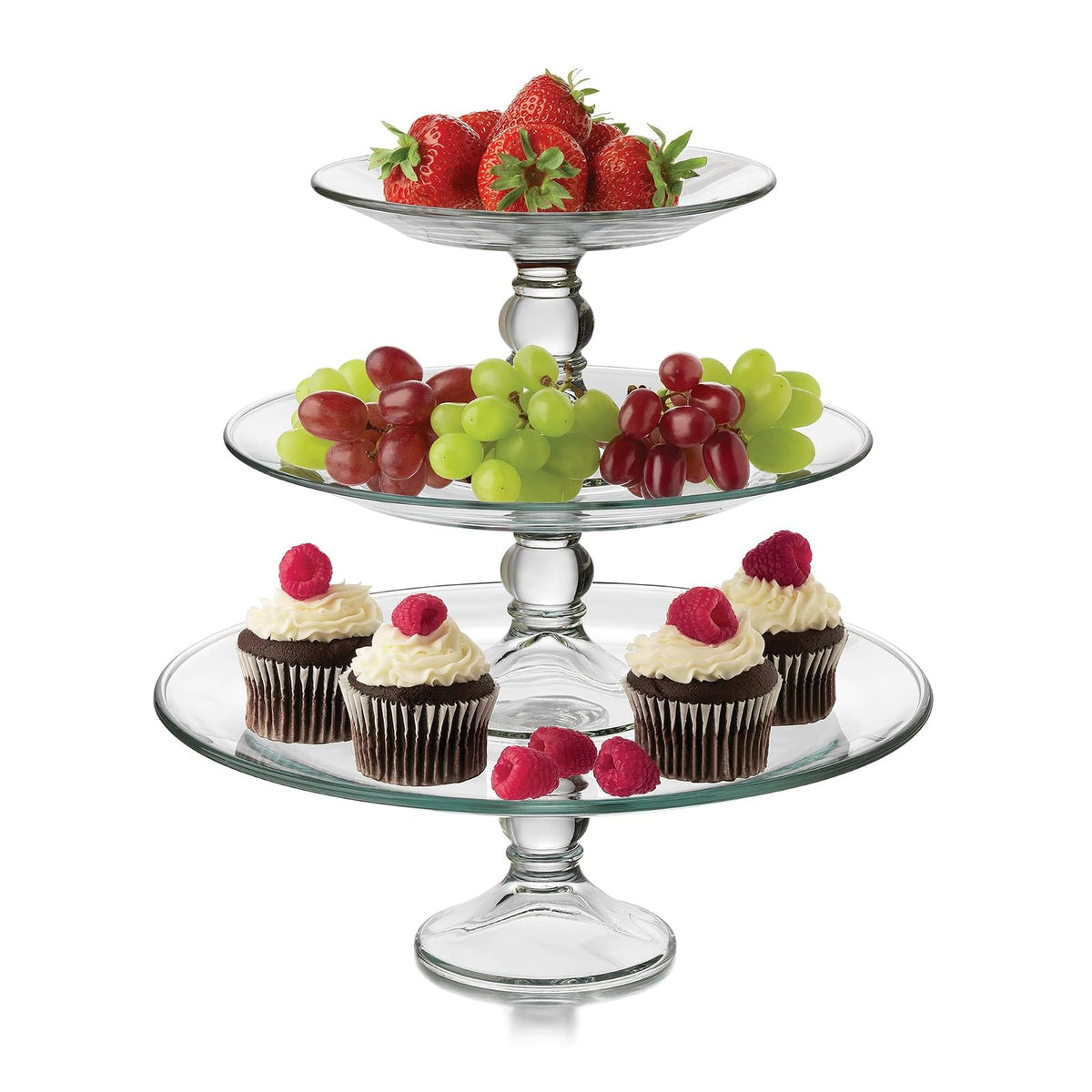 Juego 3 Piezas Servicio Con Pie Selene | Con pie elevado, platos 19 cm, 27 cm, 33 cm, base 12.2 cm altura