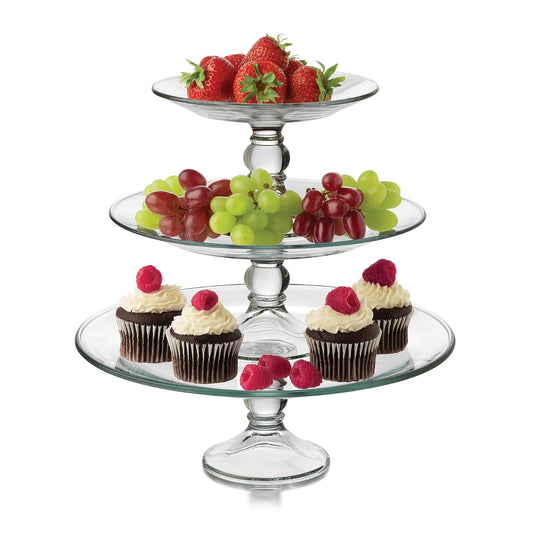 Juego 3 Piezas Servicio Con Pie Selene | Con pie elevado, platos 19 cm, 27 cm, 33 cm, base 12.2 cm altura