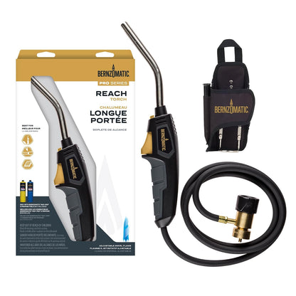 Bernzomatic BZ8250HT - Antorcha de manguera de alcance, con funda incluida para recipiente de combustible, color rojo