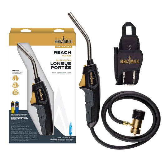 Bernzomatic BZ8250HT - Antorcha de manguera de alcance, con funda incluida para recipiente de combustible, color rojo