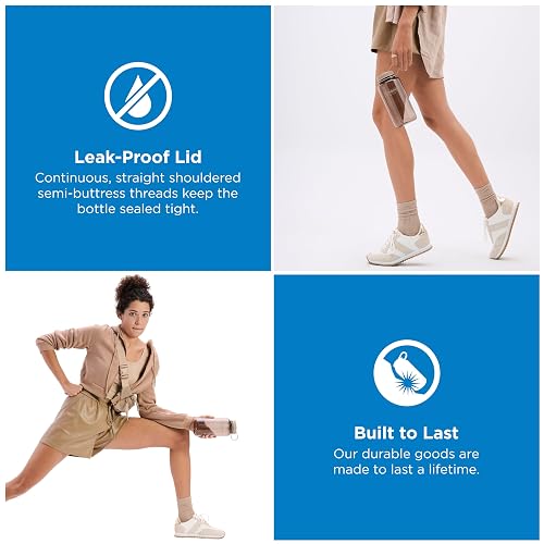 Nalgene - Botella de agua reutilizable reciclada monocromática sin BPA para mochileros, senderismo, gimnasio, 32 onzas inastillable, color moca