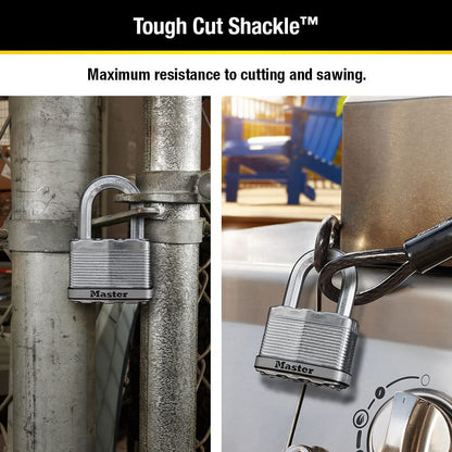 Master Lock Padlock, Magnum Laminated Steel Lock, 2-1/2 in. Wide, M15XKADLF