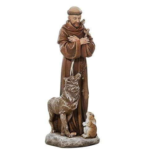 Avalon Gallery - Figura de Santos católicos - Colección Toscana, Estatua Religiosa, 8 Pulgadas de Alto, San Francisco