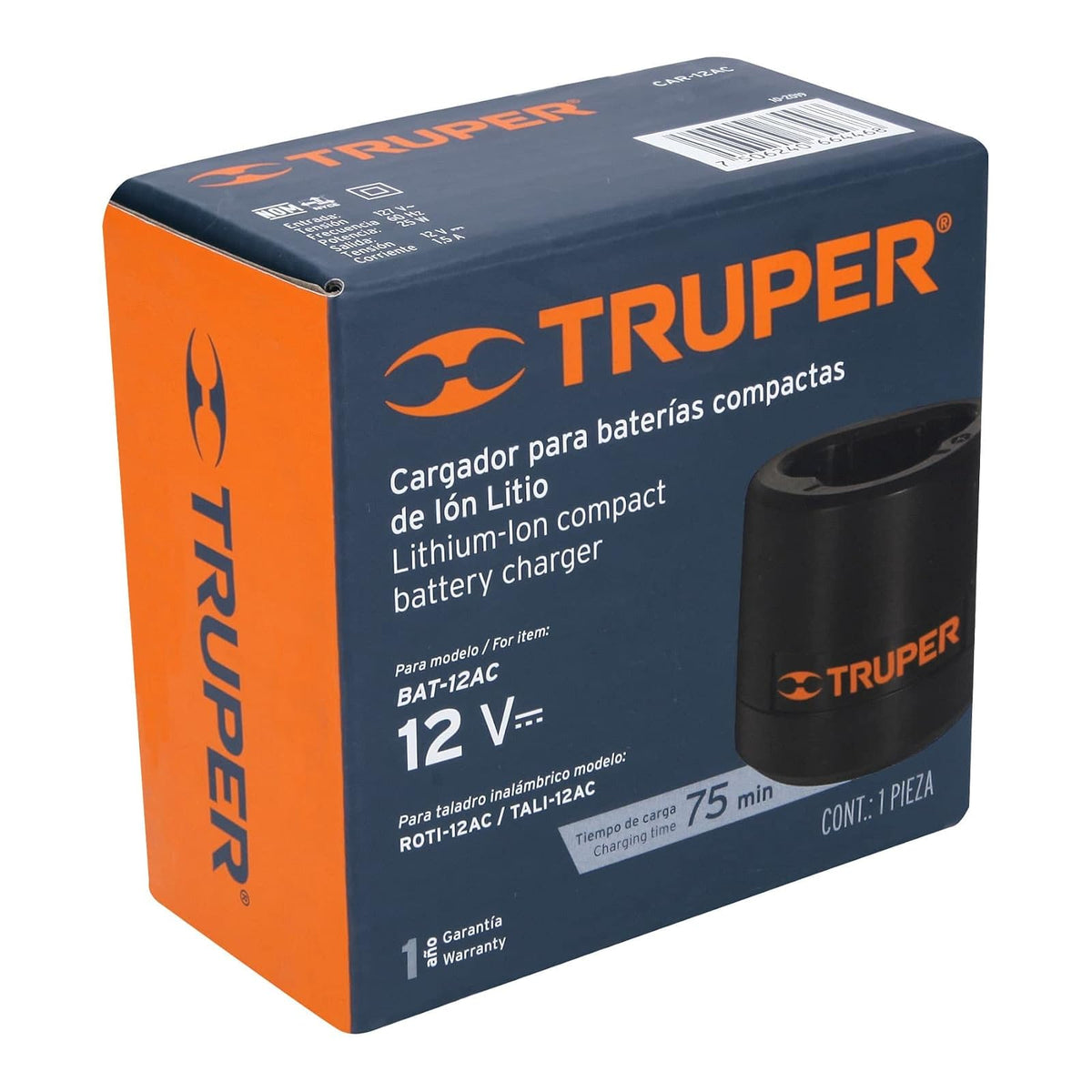 Truper CAR-12AC, Cargador baterías de ion litio 12 V para TALI-12A