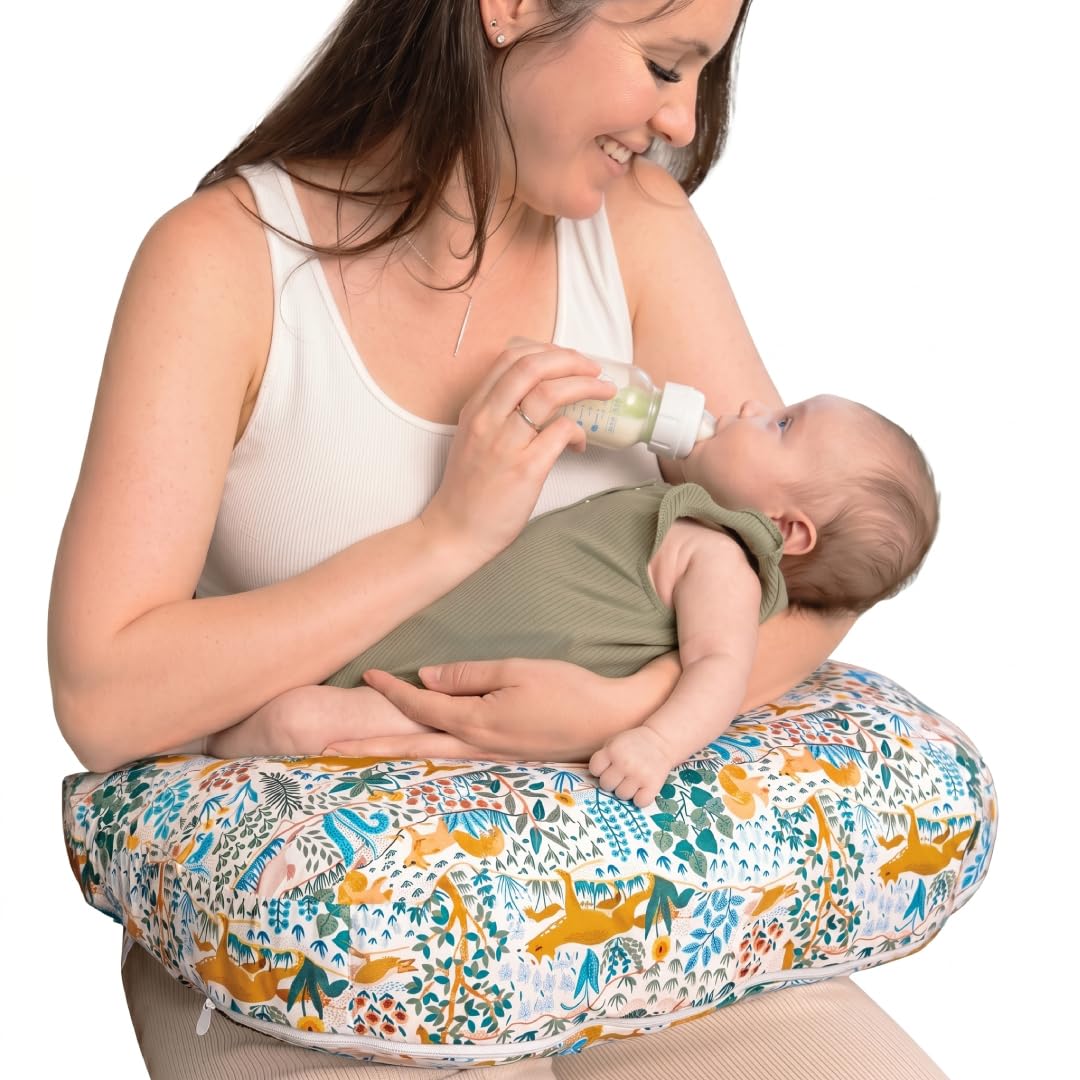 Boppy Almohada de Lactancia Ergonómica con Funda Lavable - Nueva almohada de lactancia - Multicolor
