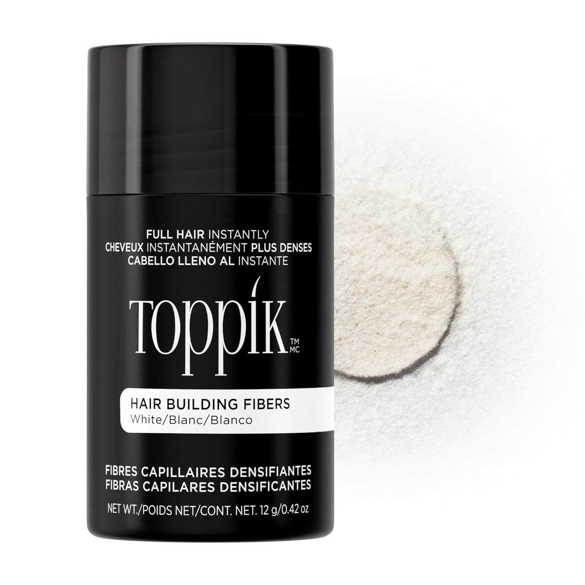 Toppik Fibras de Construcción de Cabello - White - 12 g (Paquete de 1)