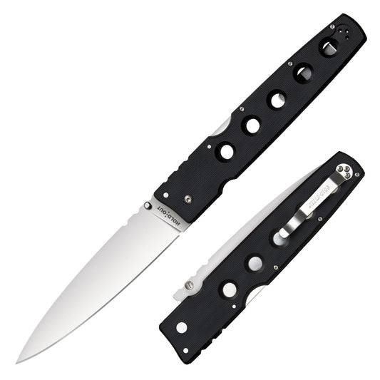 Cold Steel Hold out S35VN - Cuchilla Lisa de 18,24 cm, Mango G-10, Bolsillo de Transporte Diario, Cuchillo Plegable con Bloqueo de Triple Anuncio, Clip de Bolsillo