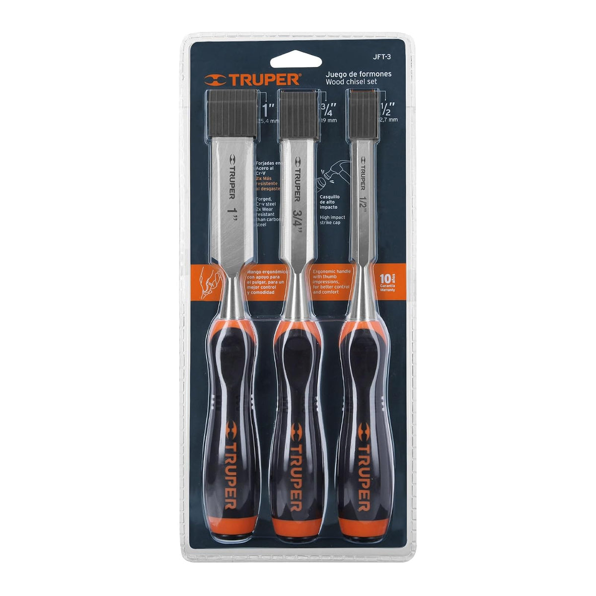 Truper JFT-3 Juego de 3 Formones Truper, color,, pack of/paquete de 1