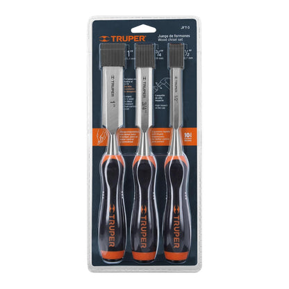 Truper JFT-3 Juego de 3 Formones Truper, color,, pack of/paquete de 1