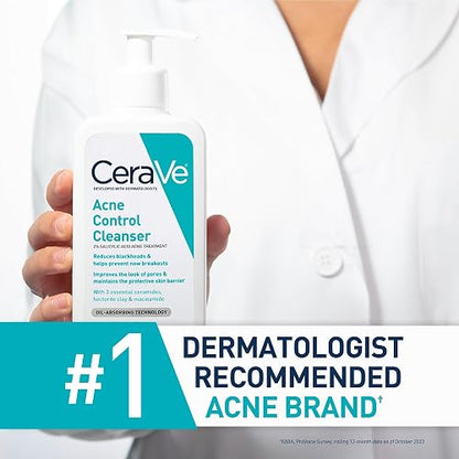 CeraVe | Limpiador Jabón Espuma limpiadora para Acné | Control de Imperfecciones Espinillas | Para pieles grasas y Mixtas | 237 ml