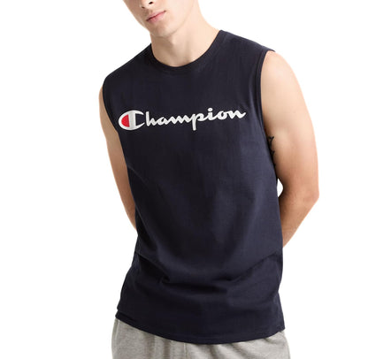 Champion Camiseta sin Mangas Corte Estándar para Hombre - NAVY - M