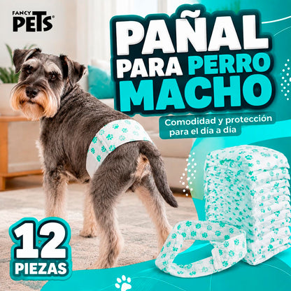 Fancy Pets Pañal para Perro Macho Tamaño Grande con 12 Piezas