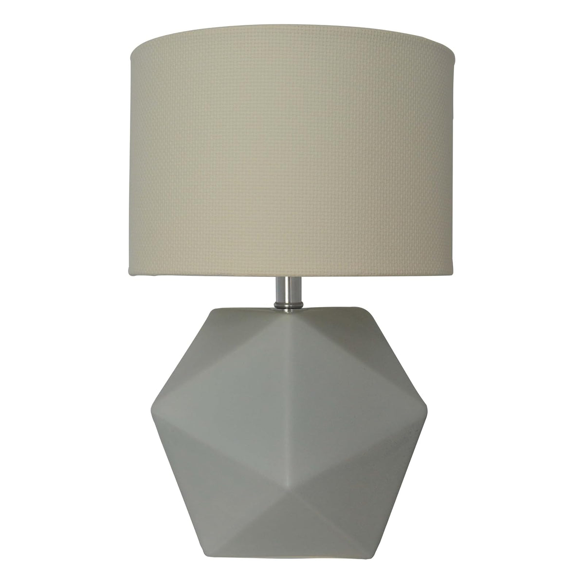 Luzerna CM-0087 Lámpara De Mesa Poliedro, Color Gris Marfil Mate, 1 Unidad