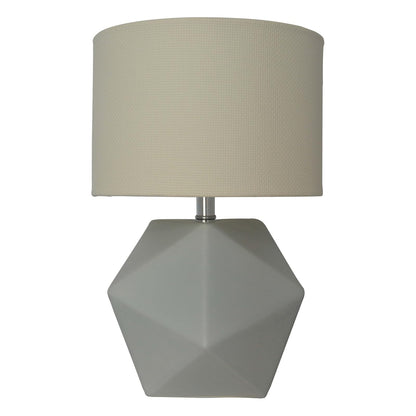 Luzerna CM-0087 Lámpara De Mesa Poliedro, Color Gris Marfil Mate, 1 Unidad