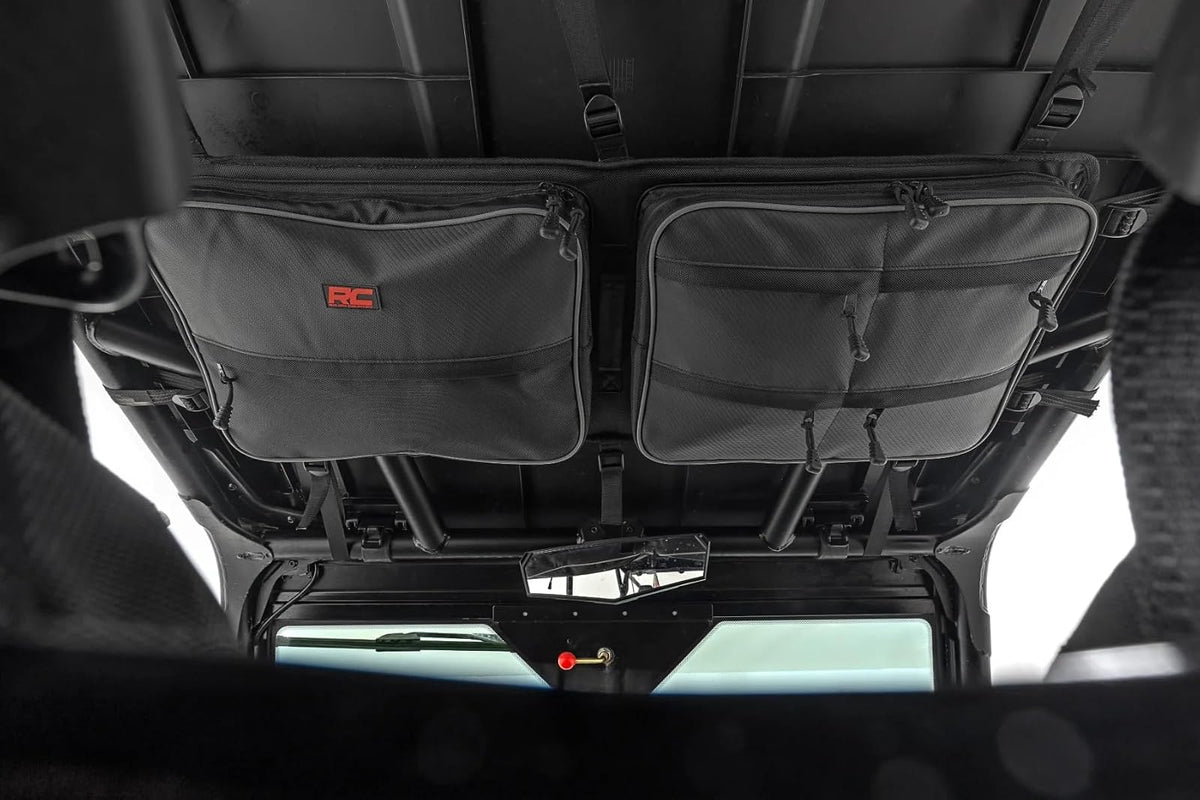 Rough Country - Bolsa de almacenamiento de techo para Polaris RZR & Can-Am Defender Max, nailon resistente al agua, bolsa de carga UTV