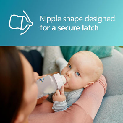 Philips Avent Tetina Anti-colic Clínicamente Comprobado Flujo 3 - Medio | Alimentación ininterrumpida | Válvula anticólicos | Textura acanalada que evita colapsos | Flujo 3 Medio | 4 pz | SCY763/44