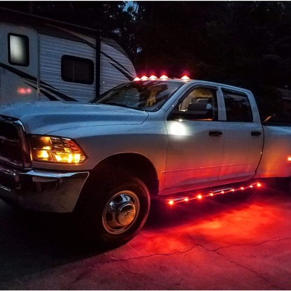 Nilight TL-04-10 Luces LED Redondas 3/4" Intermitentes Delanteros/Traseros 12V Rojo 10 Piezas para Camiones Autobuses Remolques Furgonetas Caravanas Barcos
