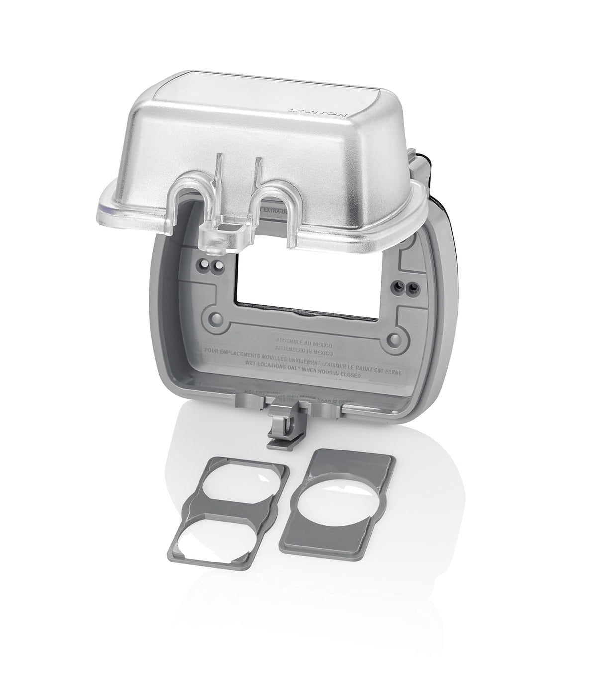 Leviton 001-05981-UCL PLACA C/CUBIERTA P/GFCI DECORA POLICARBONATO MONTAJE HORIZON Transparente