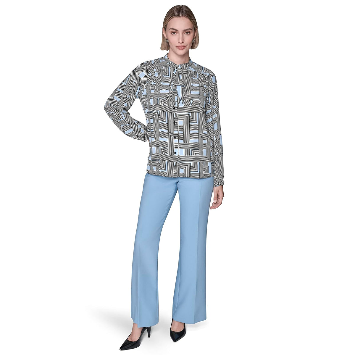 Karl Lagerfeld - Blusa de Manga Larga para Mujer