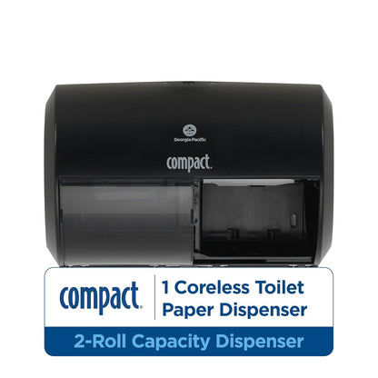 Georgia-Pacific Compact Side-by-Side Double Roll Toilet Paper Dispenser, 56784A, Black