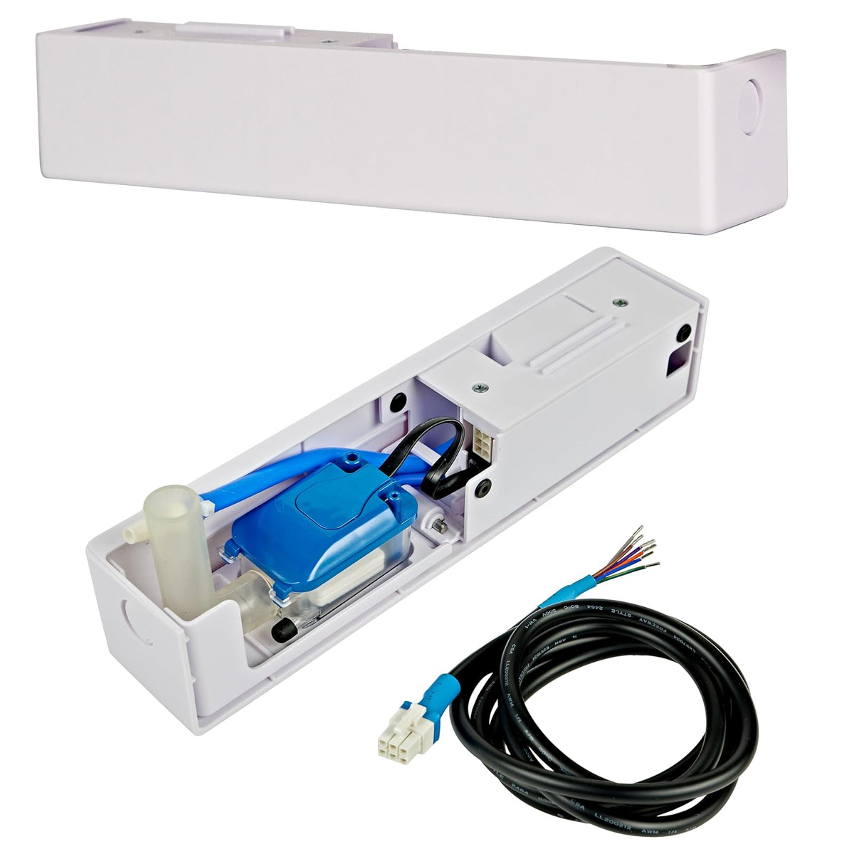 Little Giant EC-1U-DV 110-240 voltios, 50/60 Hz, 2.5 GPH, sistema automático de bomba de condensado de división, cable de 4.9 pies con cables de plomo, blanco, 553527