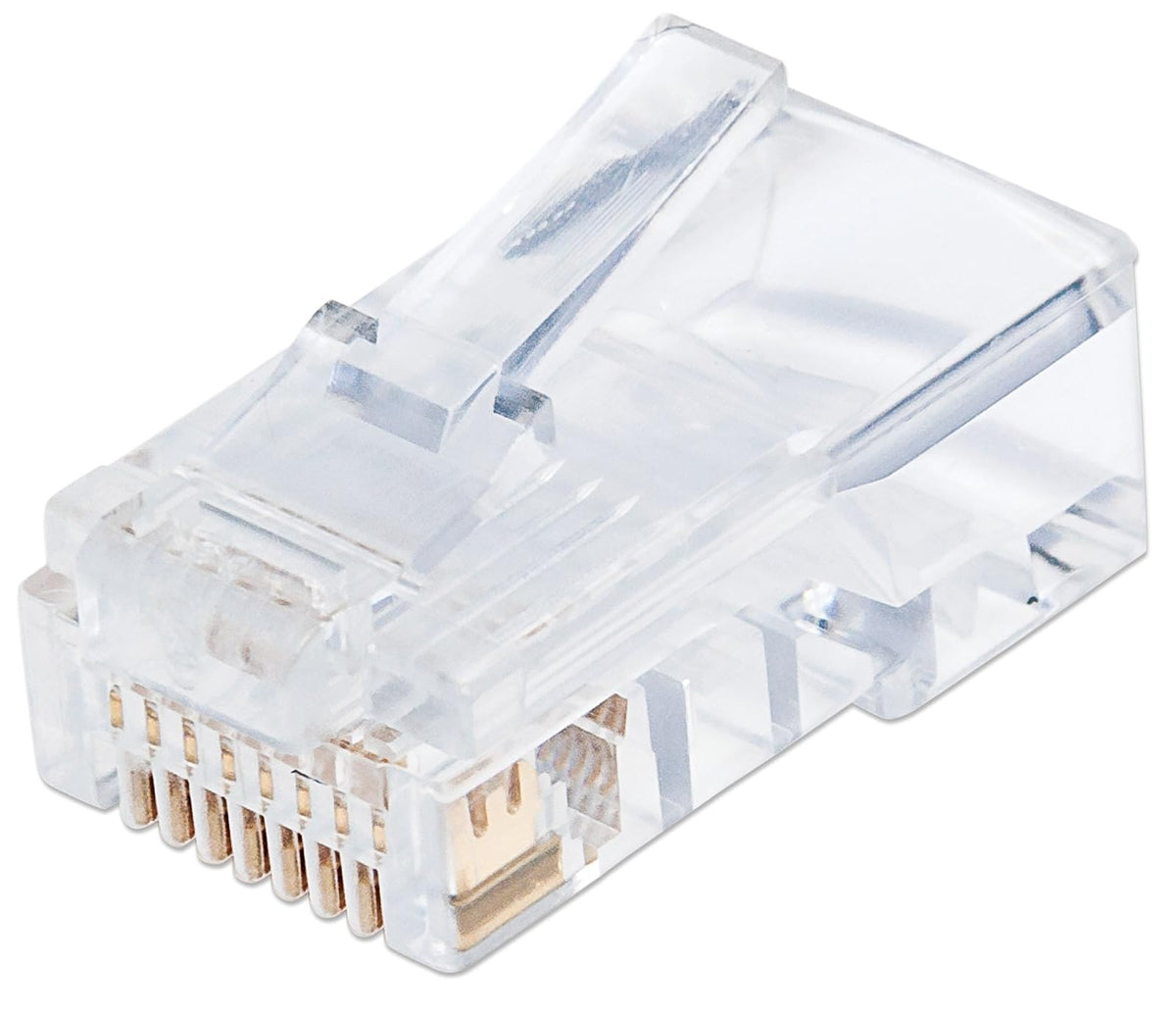 Intellinet AC-5450 Plug Modular Rj45 Utp Cat5E Solido Bote con 100 Piezas Contacto Oro 50 Micras Linea Pro, Transparente