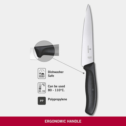 Victorinox 6.8003.15G Cuchillo De Cocina, 15 Cm, Negro