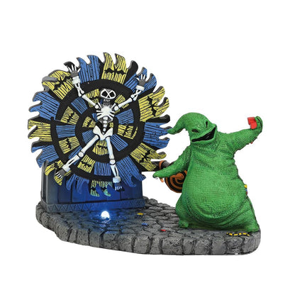 Department 56 Resin Disney The Nightmare Before Christmas Village Accessories Oogie Boogie Da un Giro Iluminado Figura Animada, 4.33 Pulgadas, Multicolor