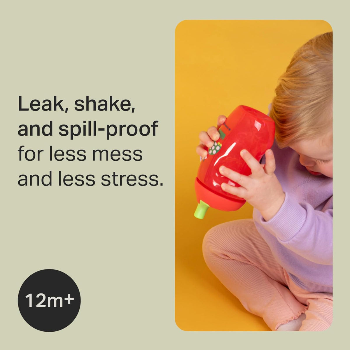 Tommee Tippee Vaso Entrenador Sporty, 1-3 Años, Antiderrames, 295ml | Paquete de 3, Boquilla Resistente a Mordidas, Fácil de Sujetar, Rosa, Rojo y Naranja, Libre de BPA