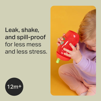 Tommee Tippee Vaso Entrenador Sporty, 1-3 Años, Antiderrames, 295ml | Paquete de 3, Boquilla Resistente a Mordidas, Fácil de Sujetar, Rosa, Rojo y Naranja, Libre de BPA