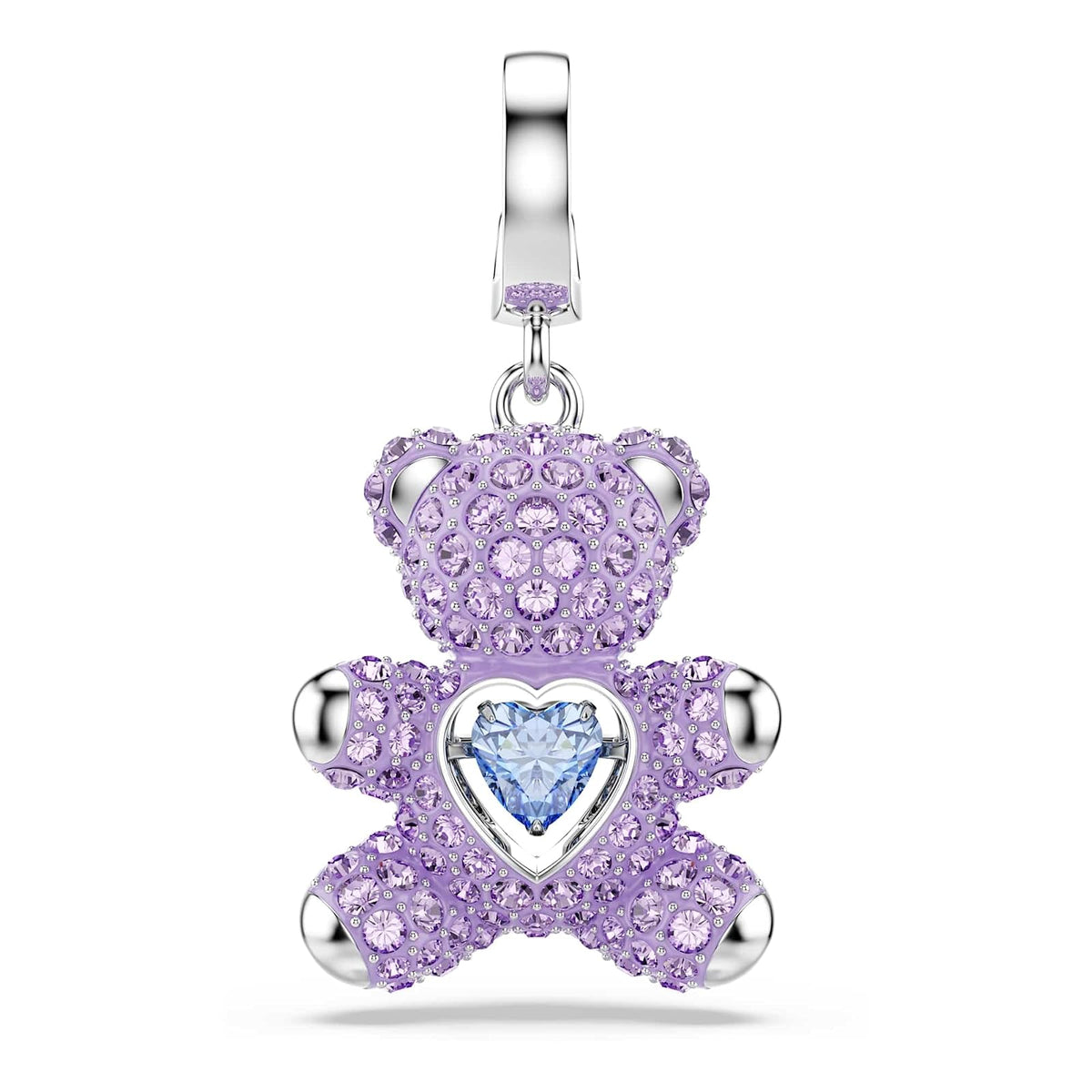 Abalorio de Swarovski Idyllia, mezcla de cortes, peluche, morado, baño de rodio