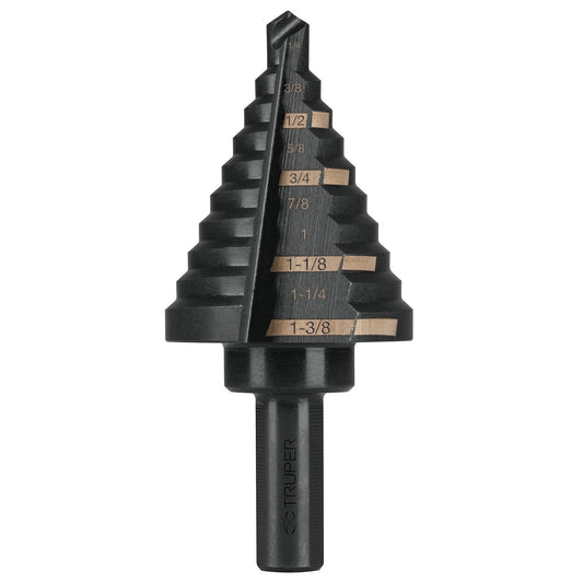 Truper BES-10, Broca escalonada óxido negro 10 escalones 1/4" a 1-3/8"