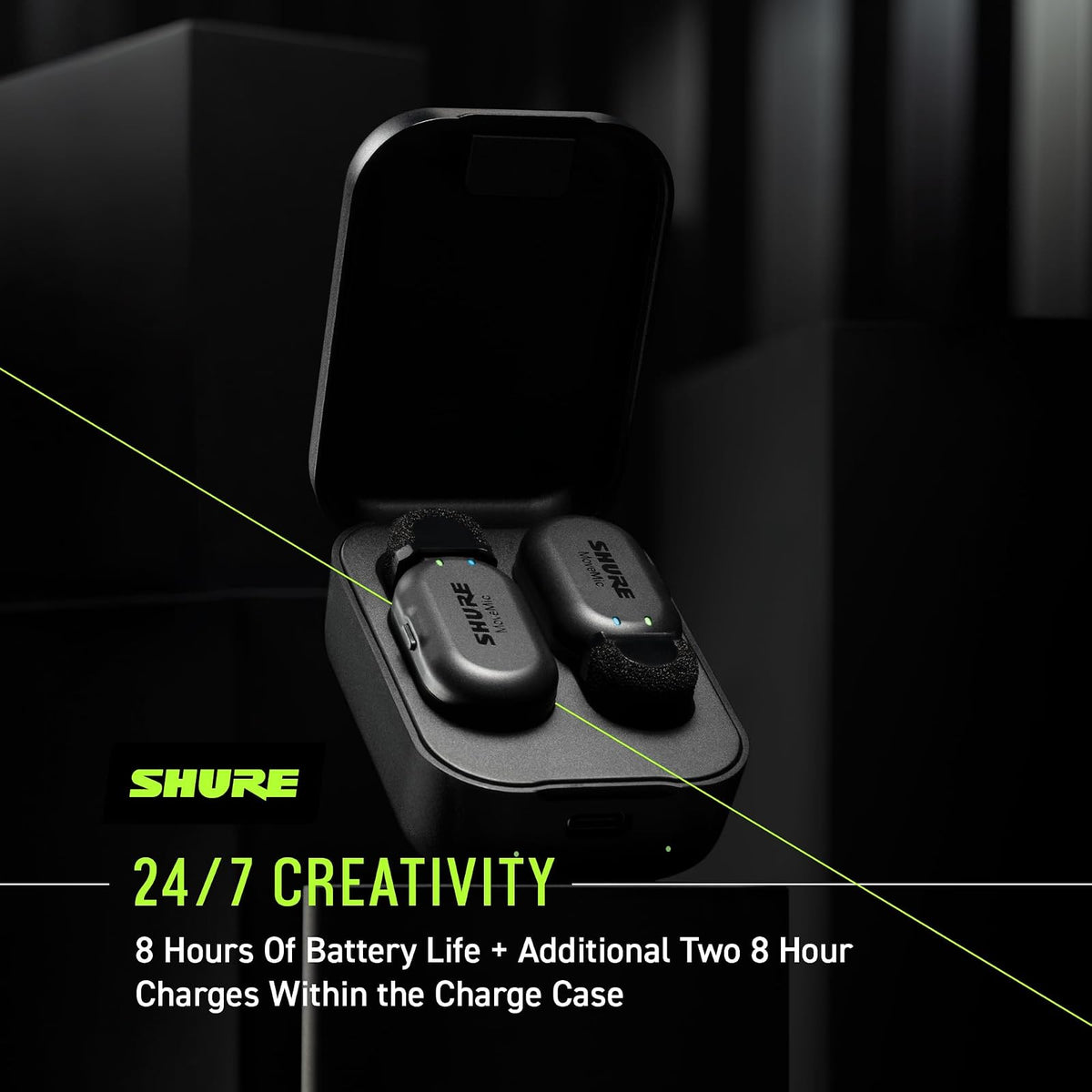 Shure MoveMic One - Micrófono inalámbrico Bluetooth, Miniatura, para Creadores de Contenido, Compatible con Dispositivos iPhone & Android